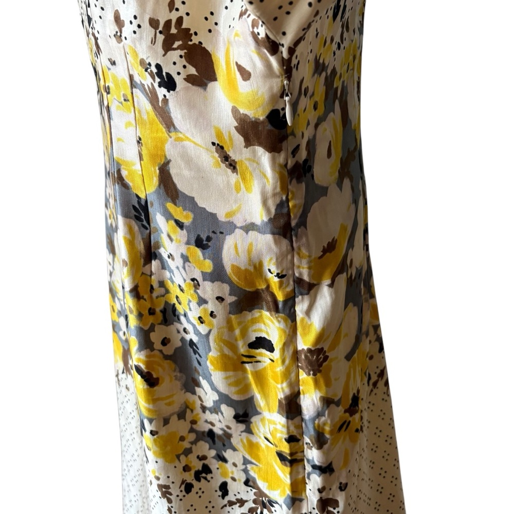 Anthropologie MEADOW RUE Plena Peppered Polka Dot Floral Yellow Shift Dress - Picture 11 of 15